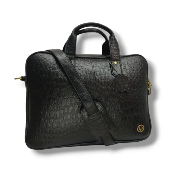 CROCO LEATHER LAPTOP BAG