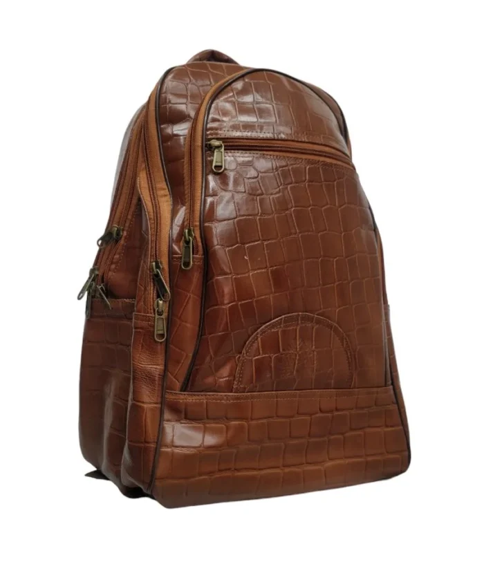 CROCO TAN LEATHER BACKPACK