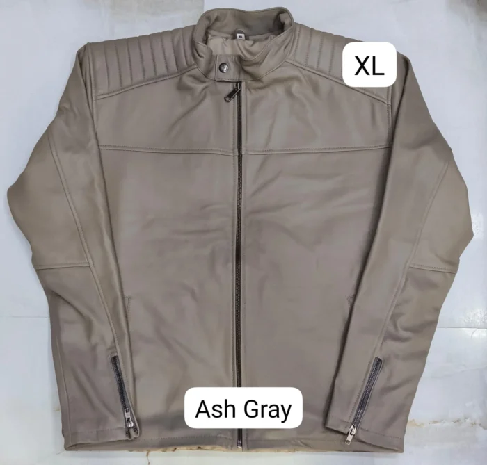 LEATHER JACKET ASH GREY
